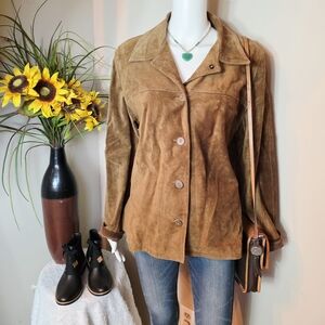 Vintage Washable Brown Suede Women's Jacket
